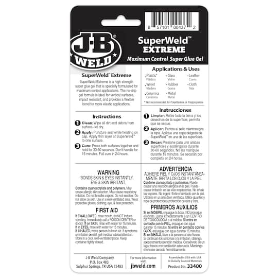 J-B Weld® Superweld™ Extreme Glue
